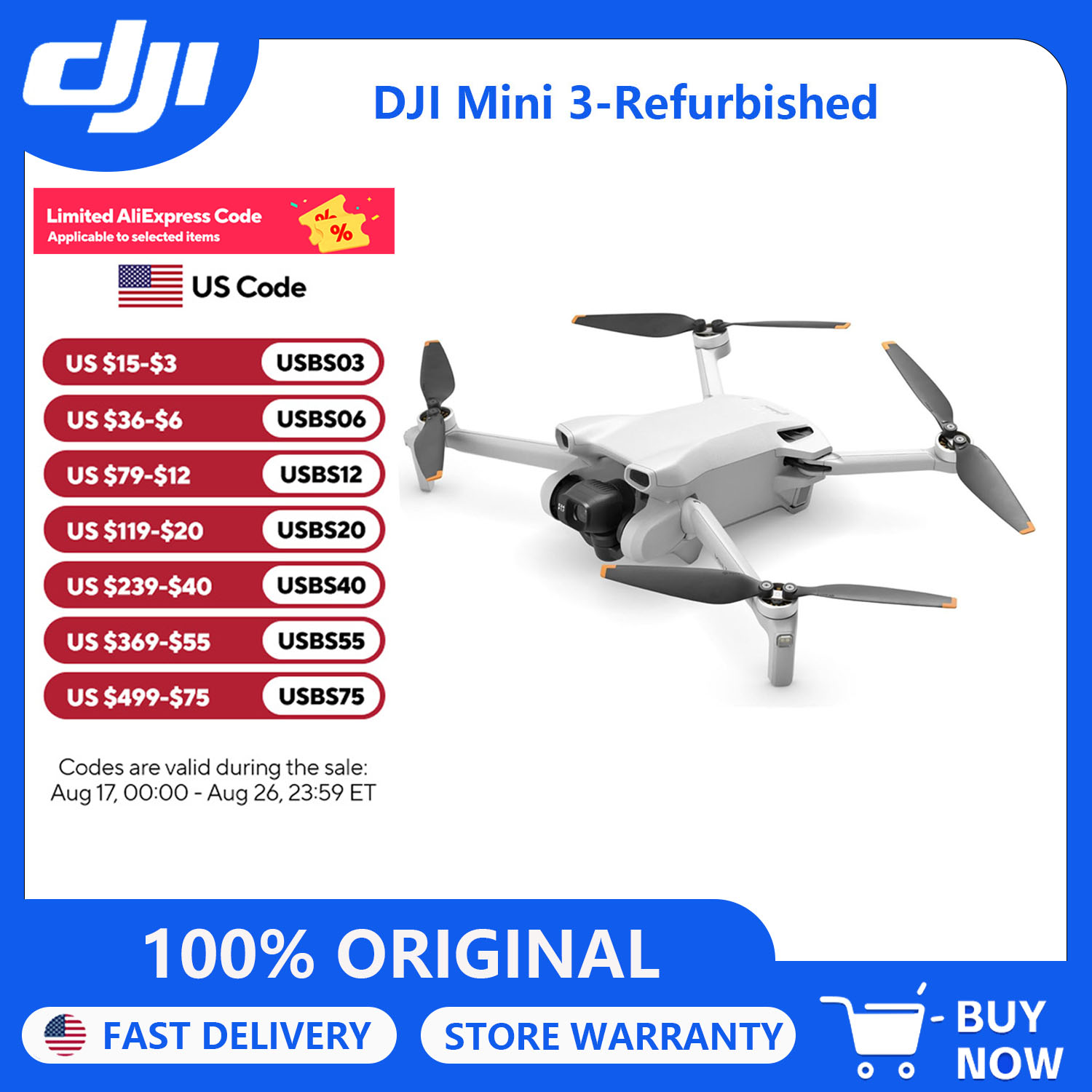 Drone Gimbal 3 Axis - Generalüberholte DJI Mini 3 Drohnen mit